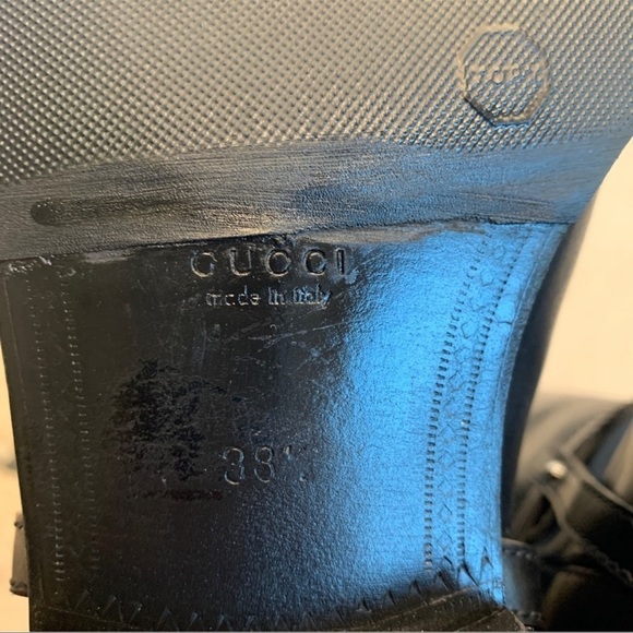 GUCCI Black Charlotte Flat Riding Boot Sz 38.5 equestrian - Picture 13 of 16